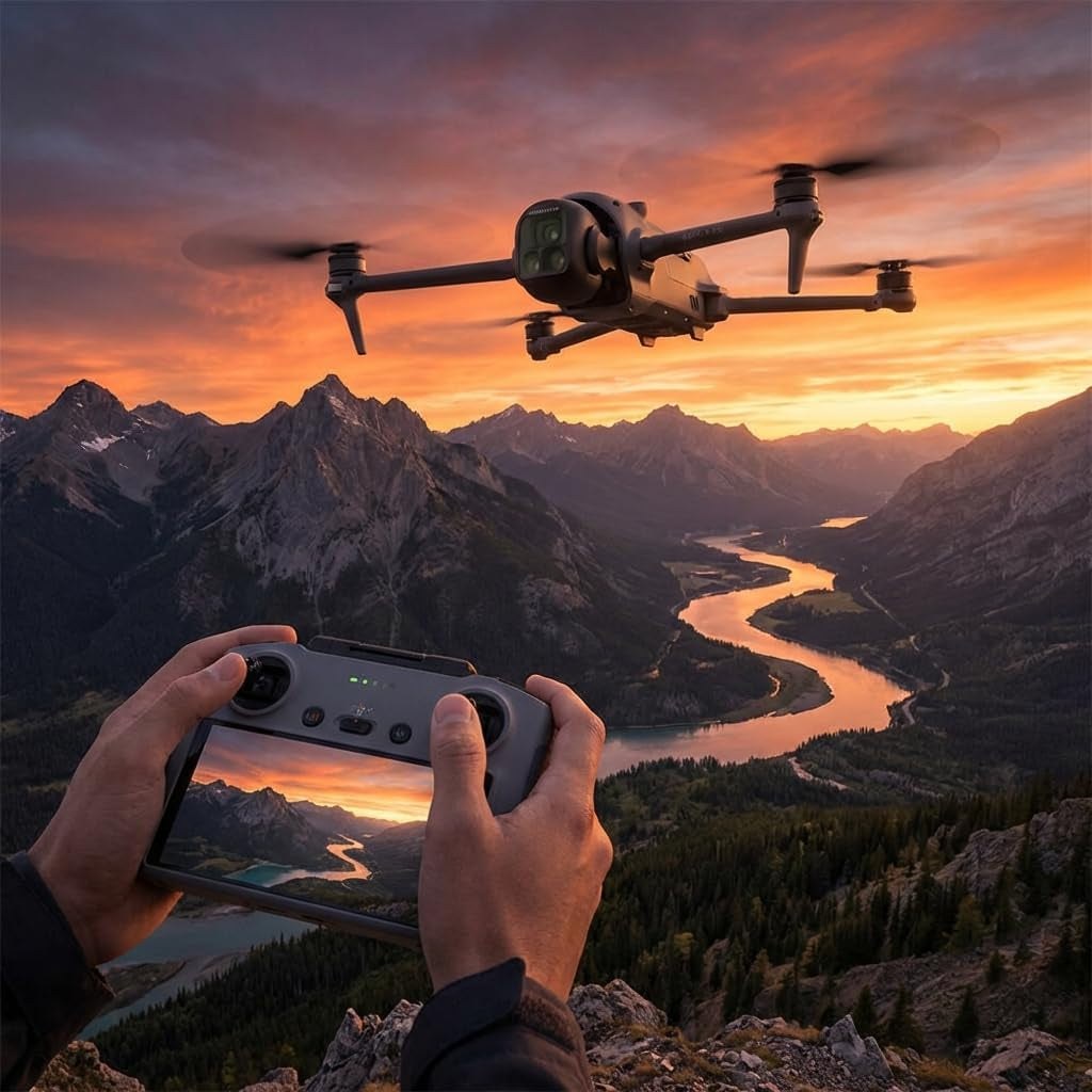 DJI Mavic 4 Pro Drone Fly More Combo Professional Aerial Camera | Advanced Obstacle Avoidance | Long Flight Time | Cinematic Video + 64GB Card + Backpack + Landing Pad + More (12 Pcs)